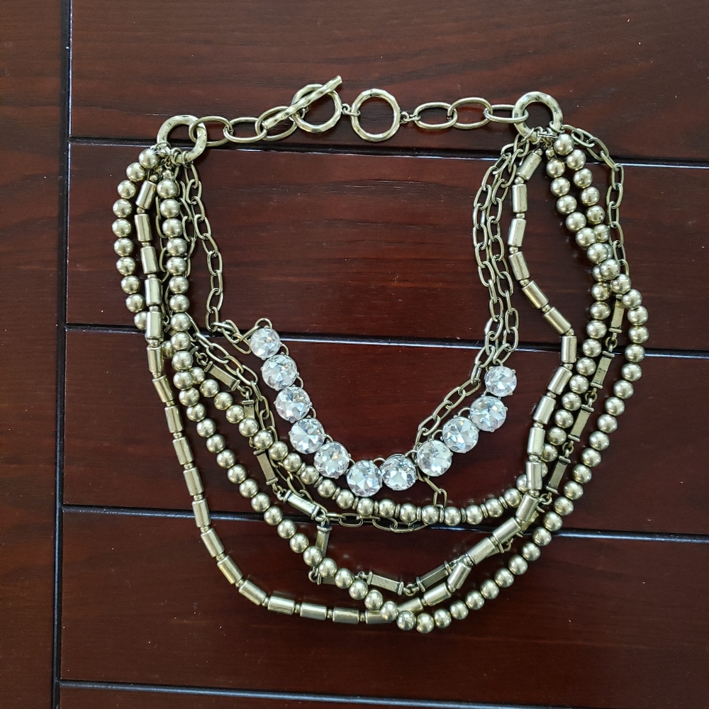Gold Multi-Strand Statement Necklace